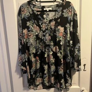 Rose and Olive Floral Top